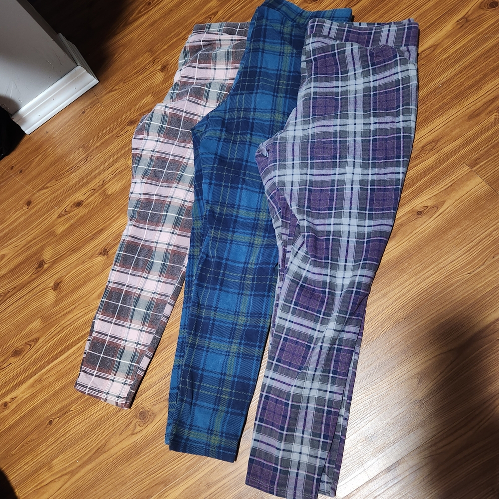 Torrid Plaid Leggings Set - Pink, Blue, Purple
